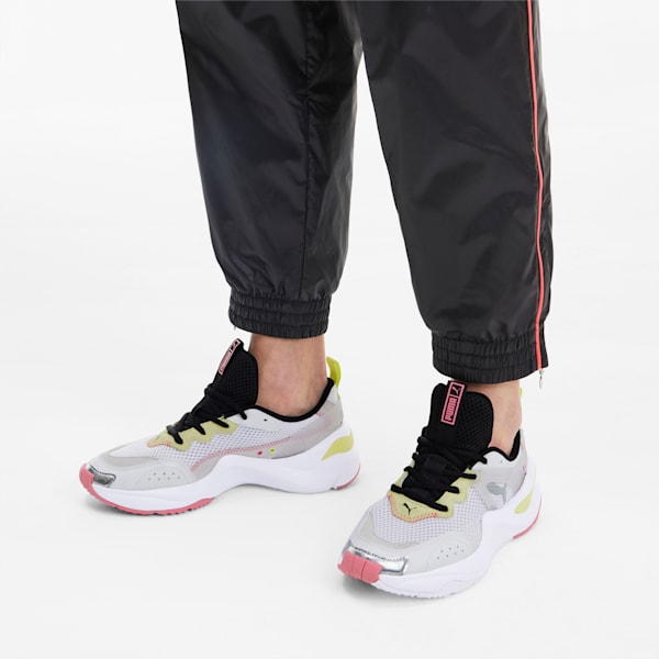 Rise Contrast Women's Sneakers, Puma White-Purple Heather-Sunny Lime, extralarge
