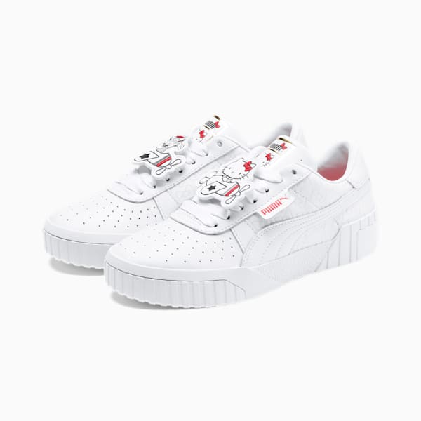 PUMA x HELLO KITTY Cali Women’s Sneakers, Puma White-Puma Black-Pantone 185C, extralarge