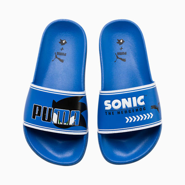 PUMA x SONIC Leadcat Little Kids' Slides, Palace Blue-Puma White, extralarge