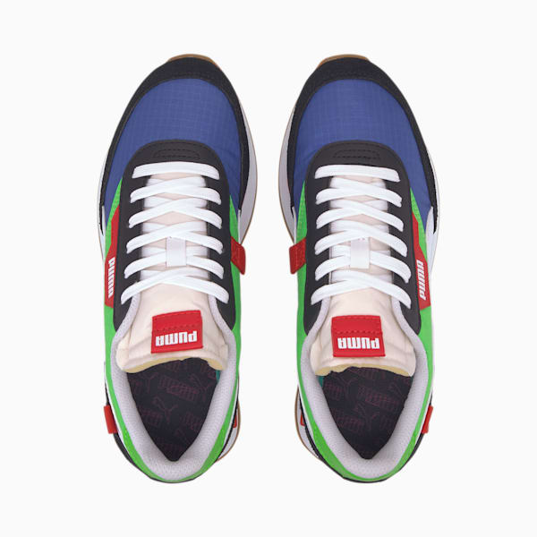 Future Rider Play On Youth Sneakers, Puma Black-Fluo Green-Dazzling Blue, extralarge-IND