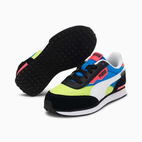 Future Rider Play On Kid's Sneakers, Puma Black-Yellow Glow-Ultra Blue, extralarge-IND
