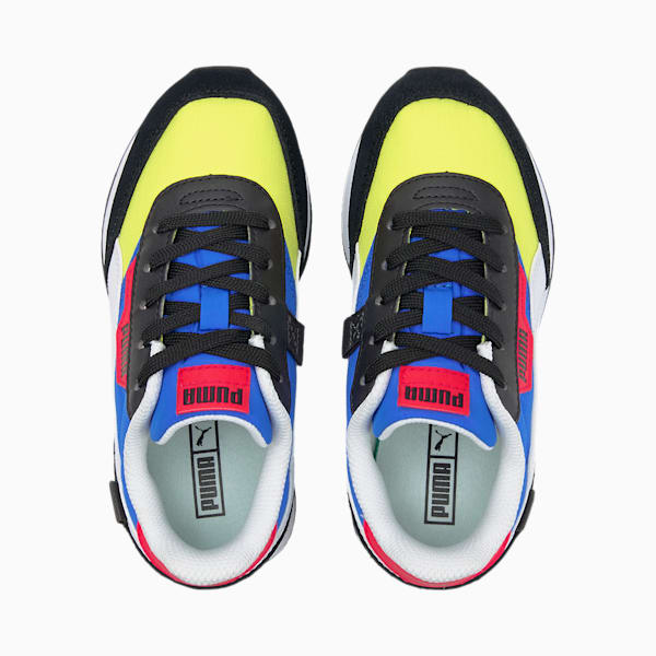 Future Rider Play On Kid's Sneakers, Puma Black-Yellow Glow-Ultra Blue, extralarge-IND