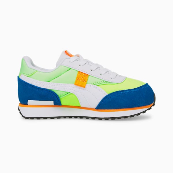 Future Rider Play On Little Kids' Shoes, Puma White-Fizzy Lime-Puma Royal, extralarge