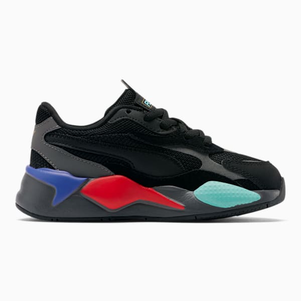 RS-X³ Puzzle Little Kids' Shoes, P.Black-P.Black-H.Risk Red, extralarge