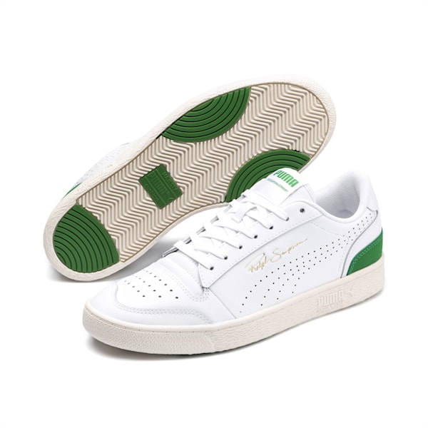 Ralph Sampson Lo Perforated Soft Trainers, Puma White-Amazon Green-Whisper White, extralarge-AUS