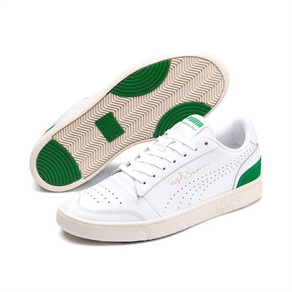 Ralph Sampson Lo Perforated Soft Trainers, Puma White-Amazon Green-Whisper White, extralarge-IND
