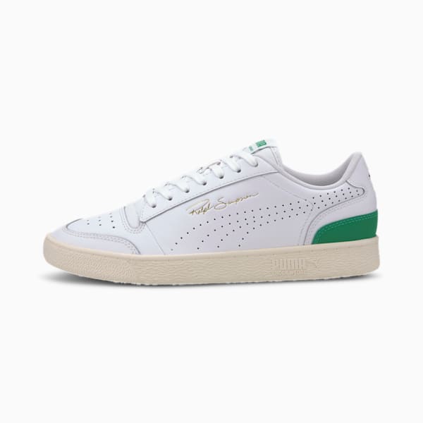 Ralph Sampson Lo Perforated Soft Trainers, Puma White-Amazon Green-Whisper White, extralarge-IND