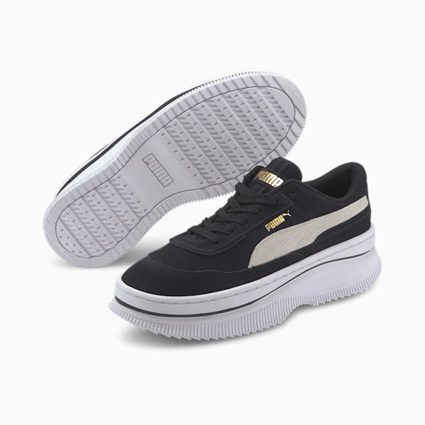 DEVA Suede Women's Sneakers, Puma Black-Marshmallow, extralarge