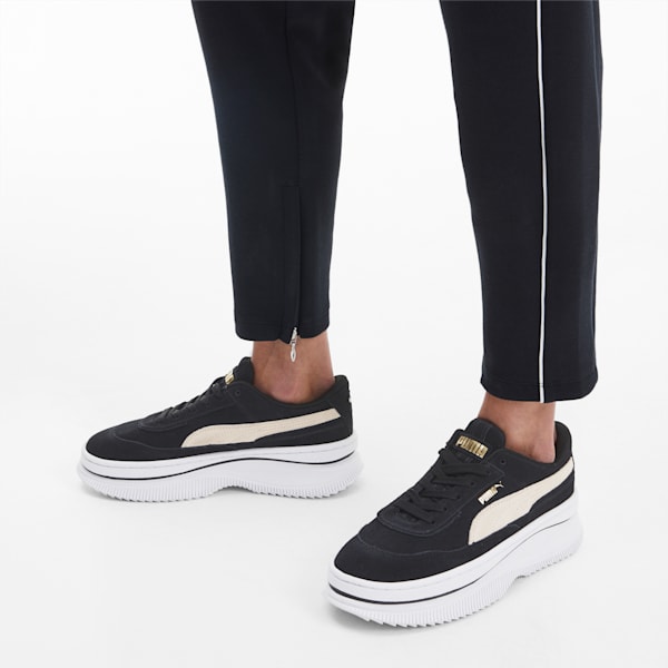 DEVA Suede Women's Sneakers, Puma Black-Marshmallow, extralarge