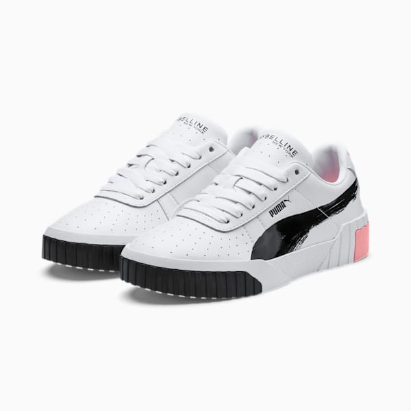 PUMA x MAYBELLINE Cali Women's Sneakers, Puma White-Puma Black-Powder Pink, extralarge