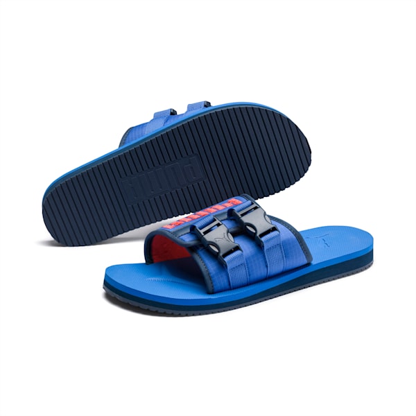 Wilo Lux Nylon Sandals, Palace Blue-Hot Coral-Dark Denim, extralarge
