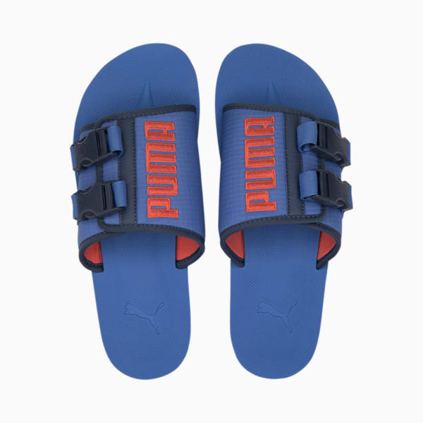 Wilo Lux Nylon Sandals, Palace Blue-Hot Coral-Dark Denim, extralarge