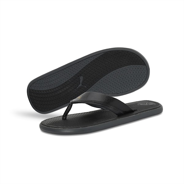 PUMA x one8 Stark MU Men's Flip Flops, Puma Black-Puma Team Gold-Dark Shadow, extralarge-IND