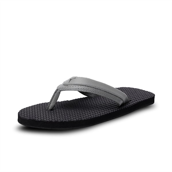 Shiatsu Men's Flip-Flops, Charcoal Gray-Puma Black, extralarge-IND