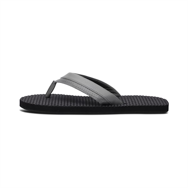 Shiatsu Men's Flip-Flops, Charcoal Gray-Puma Black, extralarge-IND