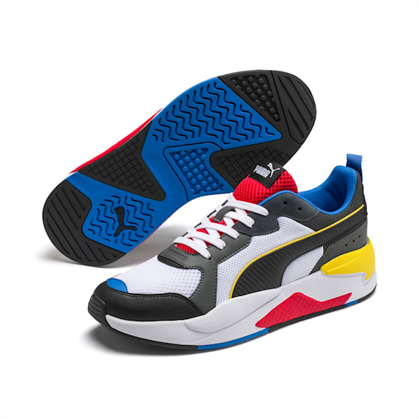 X-RAY Men's Sneakers, Puma White-Puma Black-Dark Shadow-High Risk Red-Palace Blue