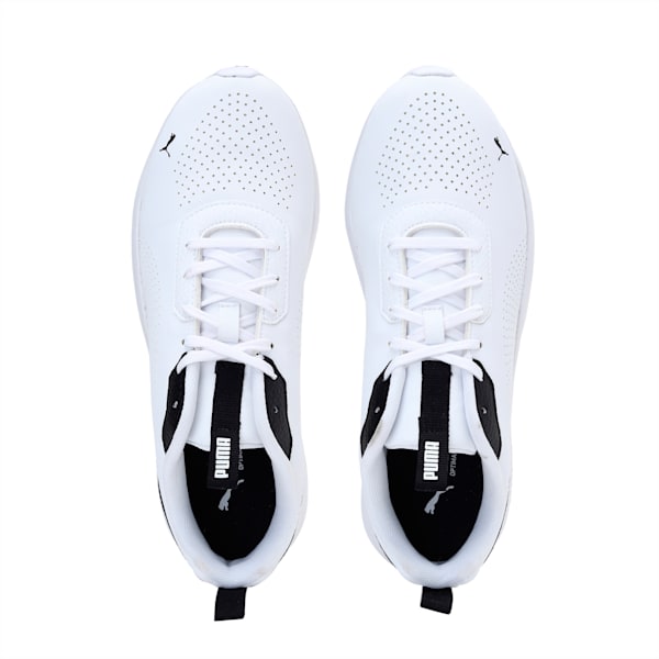 Perforated Low Unisex Sneakers, Puma White-Puma Black, extralarge-IND
