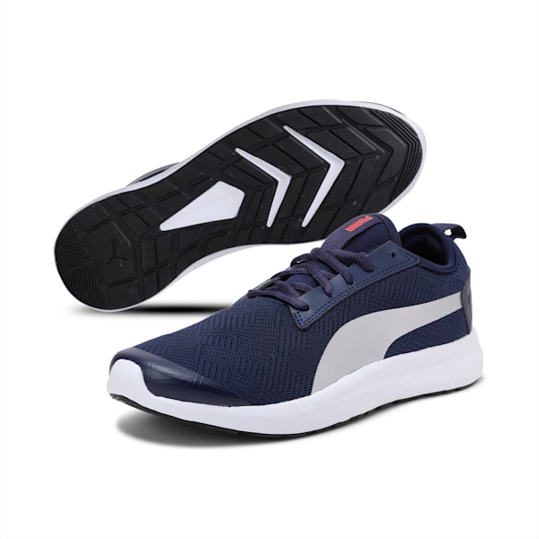 Blast Unisex Running Shoes, Peacoat-Silver-High Risk Red