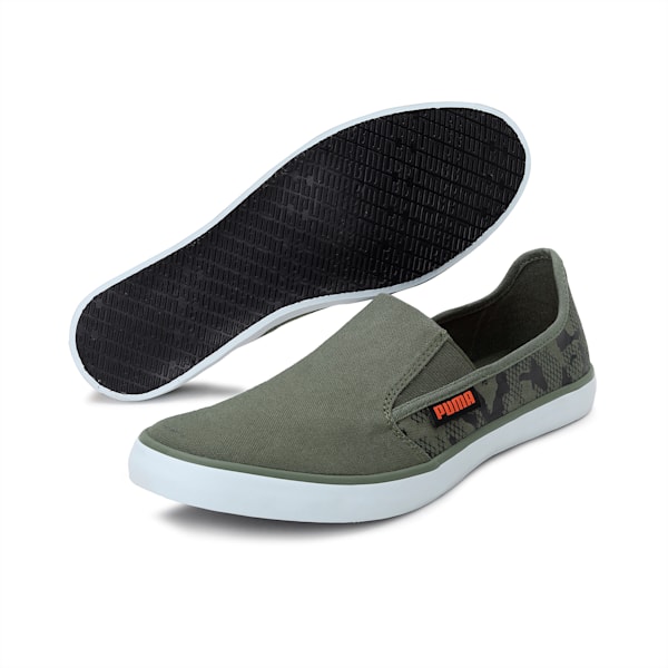 Bakavu Slip-On Shoes, Burnt Olive-Puma Black-Vibrant Orange, extralarge-IND