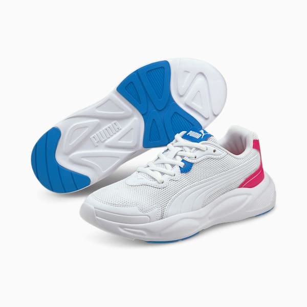 90s Runner Nu Wave Unisex Sneakers, Puma White-Puma White-Beetroot Purple-Future Blue, extralarge-IND