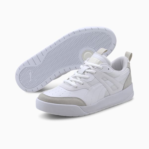 PUMA Backcourt Men's Sneakers, Puma White-Puma White-Vaporous Gray, extralarge