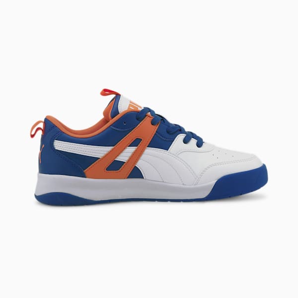 PUMA Backcourt SL Men's Sneakers, Puma White-Puma White-Lapis Blue-Dragon Fire, extralarge