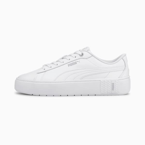 PUMA Smash Platform v2 Women's Sneakers, Puma White-Puma White, extralarge-IND