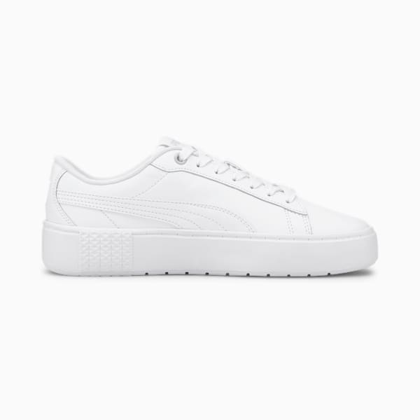 PUMA Smash Platform v2 Women's Sneakers, Puma White-Puma White, extralarge-IND