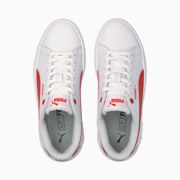 Zapatos deportivos PUMA Smash Platform v2 para mujer, Puma White-Poppy Red
