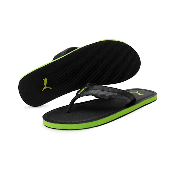 Tsukisho Men's Flip Flops, Puma Black-Limepunch, extralarge-IND