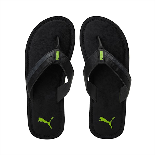 Tsukisho Men's Flip Flops, Puma Black-Limepunch, extralarge-IND