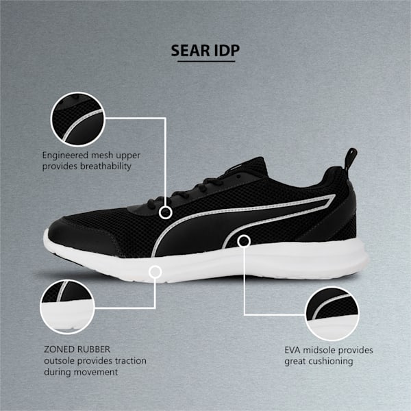 Sear Men's Sneakers, Puma Black-Silver, extralarge-IND