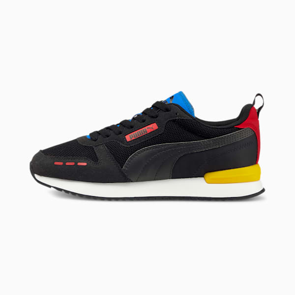 PUMA R78  Unisex Sneakers, Puma Black-Puma Black-High Risk Red, extralarge-IND