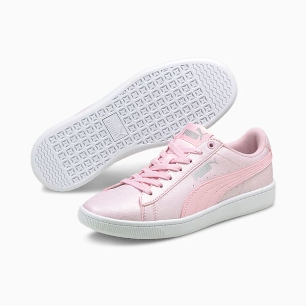PUMA Vikky v2 Glitz Girls' Sneakers JR, Pink Lady-Pink Lady-Puma Silver, extralarge