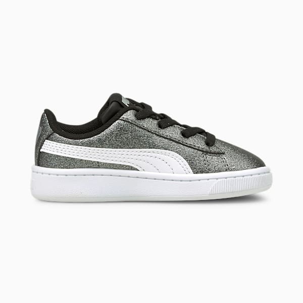 PUMA Vikky v2 Glitz 2 Toddler Shoes, Puma Silver-Puma White-Puma Black, extralarge