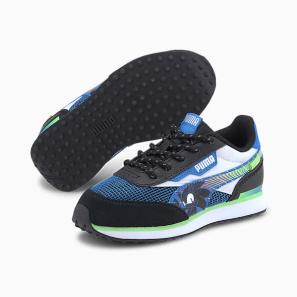 PUMA x SEGA Future Rider Little Kids' Shoes, Palace Blue-Puma Black, extralarge