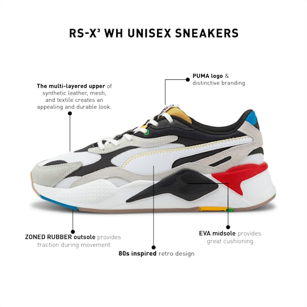 RS-X³ WH Unisex Sneakers, Puma White-Puma Black, extralarge-IND