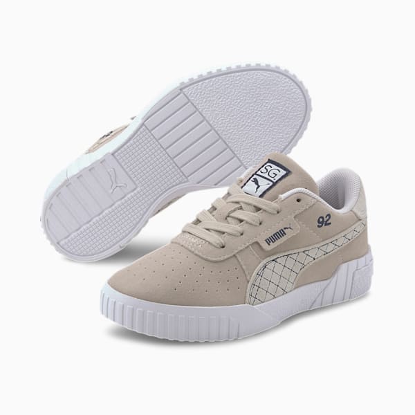 SG x PUMA Cali Suede Little Kids' Shoes, Silver Gray-Puma White, extralarge