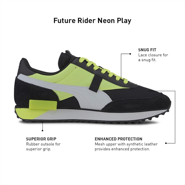 Future Rider Neon Play Shoes, Puma Black-Fizzy Yellow