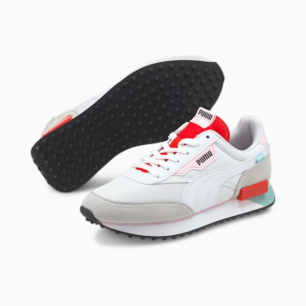 Future Rider Neon Play Sneakers, Puma White-Poppy Red, extralarge