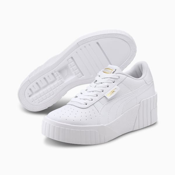 Zapatos deportivos Cali Wedge para mujer, Puma White-Puma White, extragrande