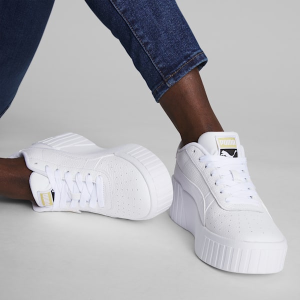 Cali Wedge Women's Sneakers, Atoll Puma White-Puma White, extralarge