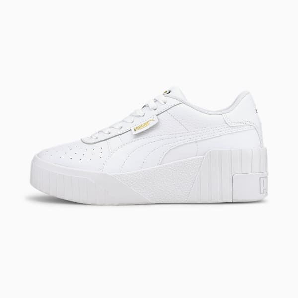 Cali Wedge Women's Sneakers, Atoll Puma White-Puma White, extralarge