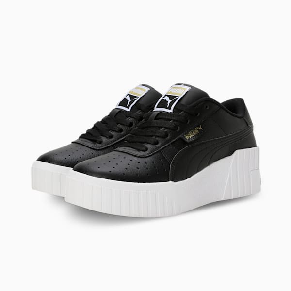 Cali Wedge Women's Sneakers, Puma Black-Puma White, extralarge-IND