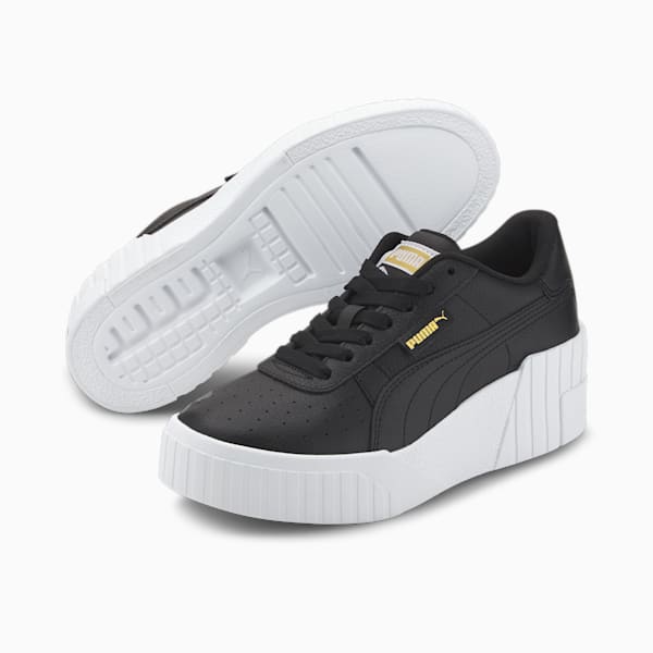 ウィメンズ CALI ウェッジ スニーカー, Puma Black-Puma White, extralarge-JPN