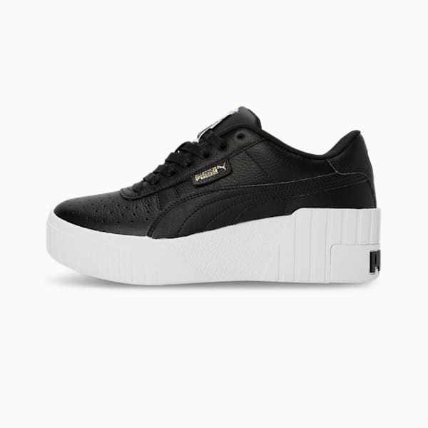 Cali Wedge Women's Sneakers, Puma Black-Puma White, extralarge-IND