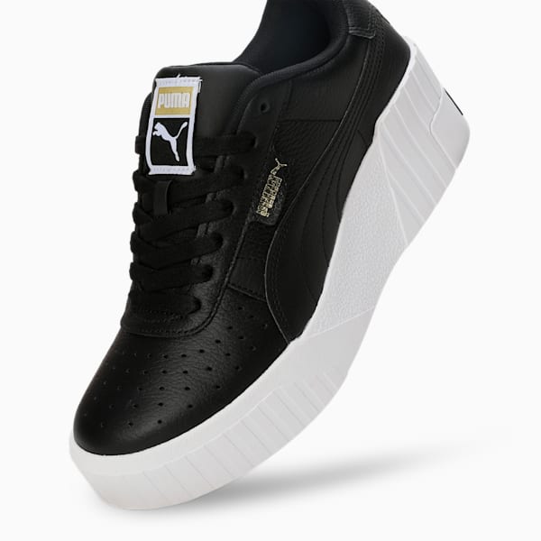 Cali Wedge Women's Sneakers, Puma Black-Puma White, extralarge-IND