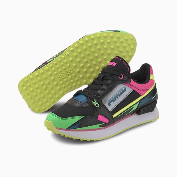 Mile Rider Sunny Getaway Women's Sneakers, Puma Black-Elektro Green, extralarge