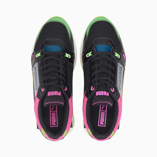 Mile Rider Sunny Getaway Women's Sneakers, Puma Black-Elektro Green, extralarge