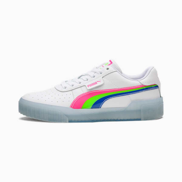 Cali Neon Iced Women's Sneakers, Puma White-Fluo Pink-Dazzling Blue, extralarge